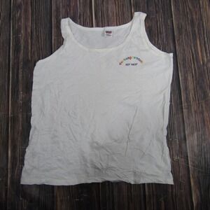 Rainbow House Key West Shirt Womens Large White Tank Top Pride LGBTQ Florida